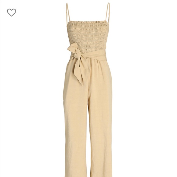 INTERMIX Belted Smocked Jumpsuit - Picture 3 of 11